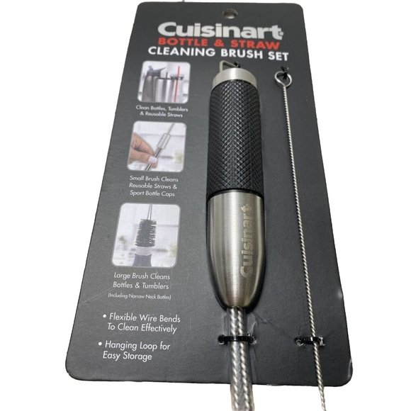 Cuisinart Flexible Bottle/Tumbler & Reusable Straw Brush Cleaner Set Brand New - Picture 2 of 7